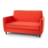 Seriena Barcelona Faux Wool Sofa/LoveSeat in Red-Orange or Purple Fabric, Orange upholstered Chairs, Mid Century Modern Design