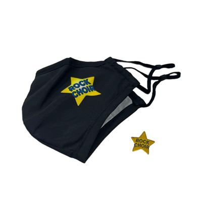 Rock Choir Face Covering & Rock Choir Pin Badge Bundle