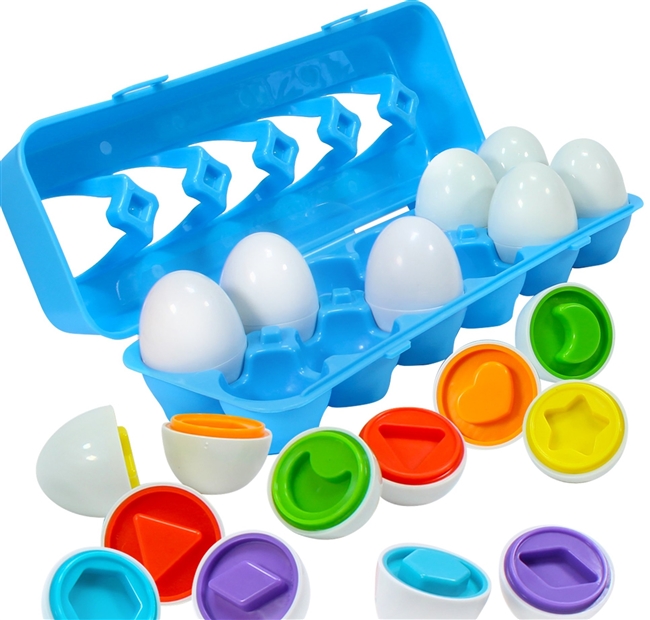 Matching and Shapes Egg Carton designed to help preschoolers learn to shapes, sort, and match