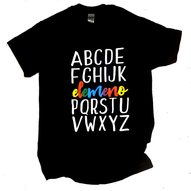 Teacher T-shirts: Elemeno P alphabet shirt