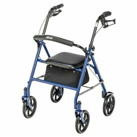 Drive 10257 Steel 4-Wheel Rollator with Back Support