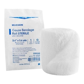 McKesson Cotton Gauze Sterile Fluff Bandage Roll