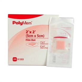 PolyMem Film Adhesive QuadraFoam Hydrogel Dot Dressing