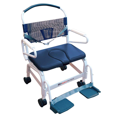 Mor-Medical 26" Euro Style Rehab Shower Chair Commode, 500lbs Cap