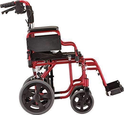 Nova Medical Lightweight Transport Chair with 12” Rear Wheels