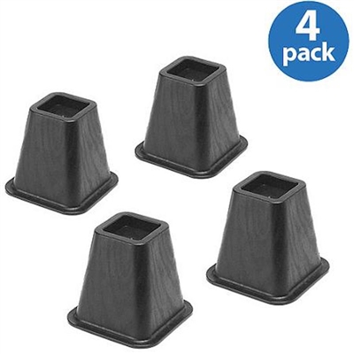 Easy Risers Bed Risers, Black, Set of 4