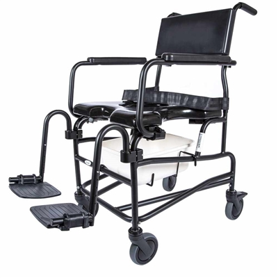 ACTIVEAID 600 Series Stainless Steel Shower/Commode Chair w/5" Casters
