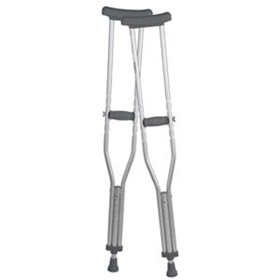 Adult and Junior Aluminum Underarm Crutches - Fits 4'6 - 6'2"