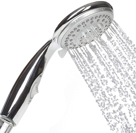 Vive Handheld Shower Head - 2 in 1, Long Hose, High Pressure, Chrome Finish Bathroom Faucet Kit with Large Waterfall Rainfall Head