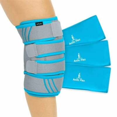 Vive Knee Ice Pack Wrap - Cold/Hot Gel Compression Brace - Heat Support Strap