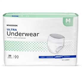 Mckesson Unisex Adult Absorbent Underwear, Ultra Pull On with Tear Away Seams