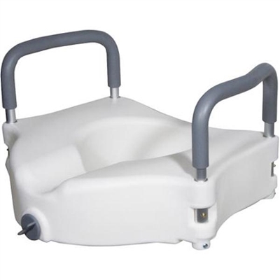 Drive Medical Elevated Raised Toilet Seat with Removable Arms