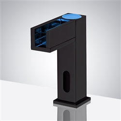 BathSelect Brass Matte Black Hand Free Commercial Automatic Sensor LED Basin Faucet