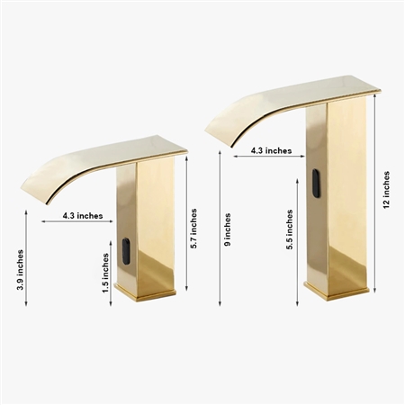 BathSelect Gold Waterfall Automatic Smart Sensor Faucet