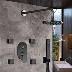 Bravat Shower Set With Valve Mixer 3-Way Concealed Wall Mounted In Dark Oil Rubbed Bronze