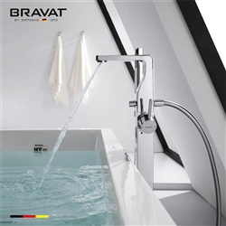 Bravat Free Standing Chrome Bathtub And Bathroom Mixer Faucet