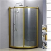 BathSelect Arc Shape Freestanding Bath Shower Enclosure In Gold Polished Frame