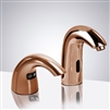 Commercial Rose Gold Automatic Temperature Control Thermostatic Sensor Faucet with Soap Dispenser