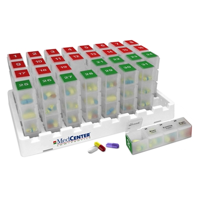 31 Day Low Profile Monthly Pill Organizer