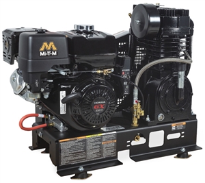 Mi-T-M ABS-13H-B Base-Mount Two Stage Gas Industrial Air Compressor w/Honda Engine