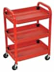 Luxor ATC332 Red 3-Shelf Transport Cart