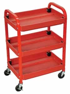 Luxor ATC332 Red 3-Shelf Transport Cart