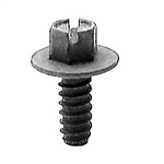Auveco Products 16421 Slotted Hex Washer Head License Plate Screw, #14 x 5/8”, Package Of 50 - AUV-16421