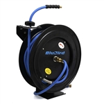 Lincoln 83754 Value Series Air and Water 50 Foot x 3/8 Inch Retractable  Hose Reel, 1/2 Inch NPT Fitting, Slotted Mounting Base, 5-position  Adjustable