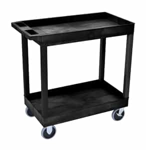 Luxor EC11HD-B Black High Capacity 2-Shelf Tub Cart