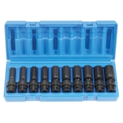 Grey Pneumatic 10 Piece 3/8" Drive Deep Metric Universal Impact Socket Set GRE1210UMD