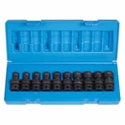 Grey Pneumatic 10 Piece 3/8" Drive 12 Point Standard Metric Universal Impact Socket Set GRE1610UM