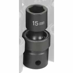 Grey Pneumatic 1/2" Drive 15mm Metric Universal Impact Socket GRE2015UM