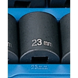 Grey Pneumatic 1/2" Drive 23mm Standard Metric Impact Socket GRE2023M