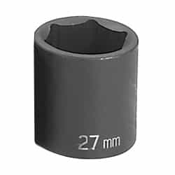 Grey Pneumatic 1/2" Drive 27mm Standard Metric Impact Socket GRE2027M
