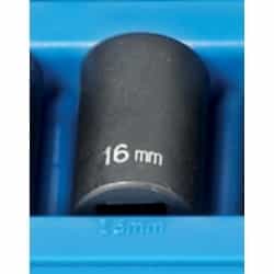 Grey Pneumatic 1/2" Drive 16mm 12 Point Metric Impact Socket GRE2116M