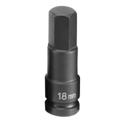 Grey Pneumatic 1/2" Drive 18mm Metric Hex Driver Impact Socket GRE2918M