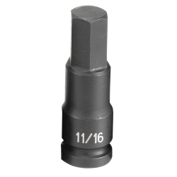 Grey Pneumatic 1/2" Drive 11/16" Fractional Hex Driver Impact Socket GRE2922F