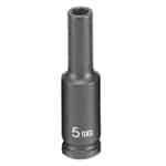 Grey Pneumatic 1/4" Drive 5mm 6 Point Metric Deep Impact Socket GRE905MDS