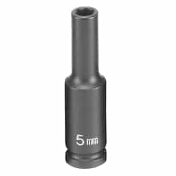 Grey Pneumatic 1/4" Drive 5mm 6 Point Metric Deep Impact Socket GRE905MDS