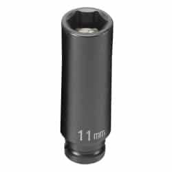 Grey Pneumatic 1/4" Drive 11mm Deep Metric Magnetic Impact Socket GRE911MDG