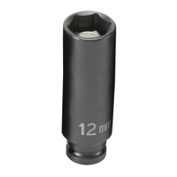 Grey Pneumatic 1/4" Drive 12mm Deep Metric Magnetic Impact Socket GRE912MDG