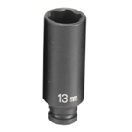 Grey Pneumatic 1/4" Drive 13mm 6 Point Metric Deep Impact Socket GRE913MDS