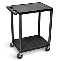 Luxor HE32-B 2-Shelf Plastic Utility Cart