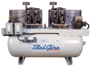 elAire 3112D 2 x 5 HP 120 Gal. Horizontal Two Stage Single Phase Electric Duplex Air Compressor P/N 8090250005