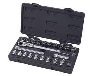 GearWrench 893823 23 Pc. 3/8" Drive Pass-Thru™ 6 Point Standard SAE/Metric Mechanics Tool Set - KDT-893823