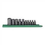 KD Tools 10 Piece 1/4", 3/8", and 1/2" Drive External Torx Socket Set KDT80582