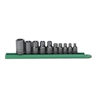 KD Tools 10 Piece 1/4", 3/8", and 1/2" Drive External Torx Socket Set KDT80582