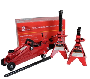 K Tool International 6307A 2 Ton Trolley/Jack Stands Combo - KTI6307A