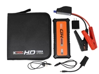 K Tool International HD 24,000 mAh Compact Jump Starter for Gasoline & Diesel Engines w/1500 amp - KTIHD4903