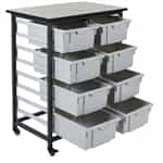 Luxor MBS-DR-8L Mobile Bin Storage Unit - Double Row 8 Large Bins